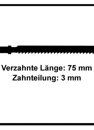 Festool HS 75/3 BI/20 Plastics Solid Materials Stichsägeblatt 75 mm 20 Stk. ( 4x 204336 ) für Kunstoff-Vollmaterial, faserverstärkte Kunststoffe - Toolbrothers