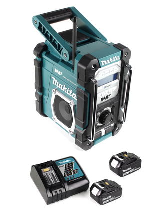 Makita DMR 112 RT Akku Baustellen Radio 7,2 - 18V Bluetooth DAB+ + 2x 5,0Ah Akku + Ladegerät - Toolbrothers