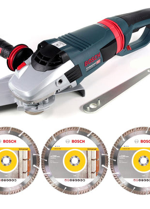 Bosch GWS 26-230 LVI Winkelschleifer 2600 W HEAVY DUTY ( 0601895F04 ) + 3x Bosch Standard Universal Diamant Trennscheibe 230 mm ( 2608615065 ) - Toolbrothers