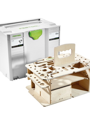 Festool SYSTAINER SYS 4 T-LOC SYS-HWZ Box Werkzeugkoffer ( 497658 ) lichtgrau koppelbar mit Holzeinsatz - Toolbrothers