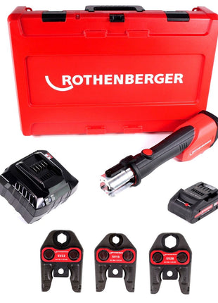 Rothenberger ROMAX 4000 Set SV15-22-28mm Akku Pressmaschine + 1x Akku 4,0Ah + Ladegerät + Pressbacken + Koffer ( 1000001924 ) - Toolbrothers