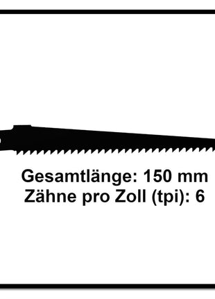 Komet Säbelsägeblatt WOOD 150mm 6tpi 25 Stk. ( 5x 501.084 ) CV-Stahl - Toolbrothers