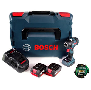 Bosch GDR 18V-200 C Akku Drehschlagschrauber 1/4" 18V 200Nm + 2x Akkus 3,0Ah + Ladegerät + Connect Modul + L-Boxx