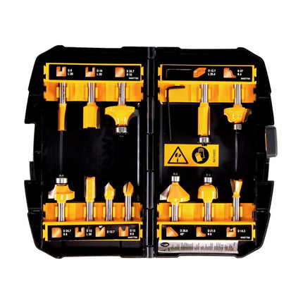 DeWalt DT 90016 Fräser Set 12-tlg. mit verschiedenen Fräsern in praktischer Box - Toolbrothers