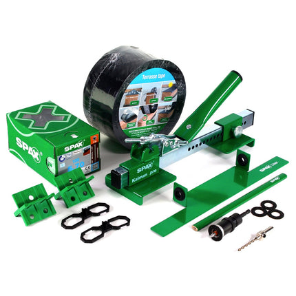 SPAX Komplett Set für 15m² Holz Terrasse - mit 600 Schrauben, Kaiman Pro und 317-tlg System Zubehör - Toolbrothers