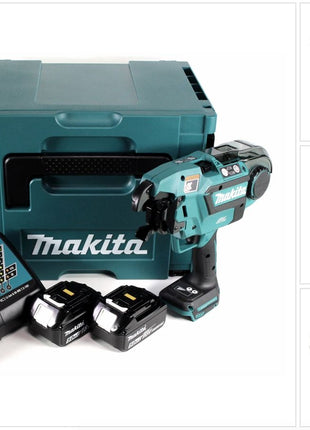 Makita DTR 180 RTJ Akku Bewehrungsverbinder 18 V Brushless für 0,8mm Bindedraht im Makpac + 2x 5,0Ah Akku + Ladegerät - Toolbrothers