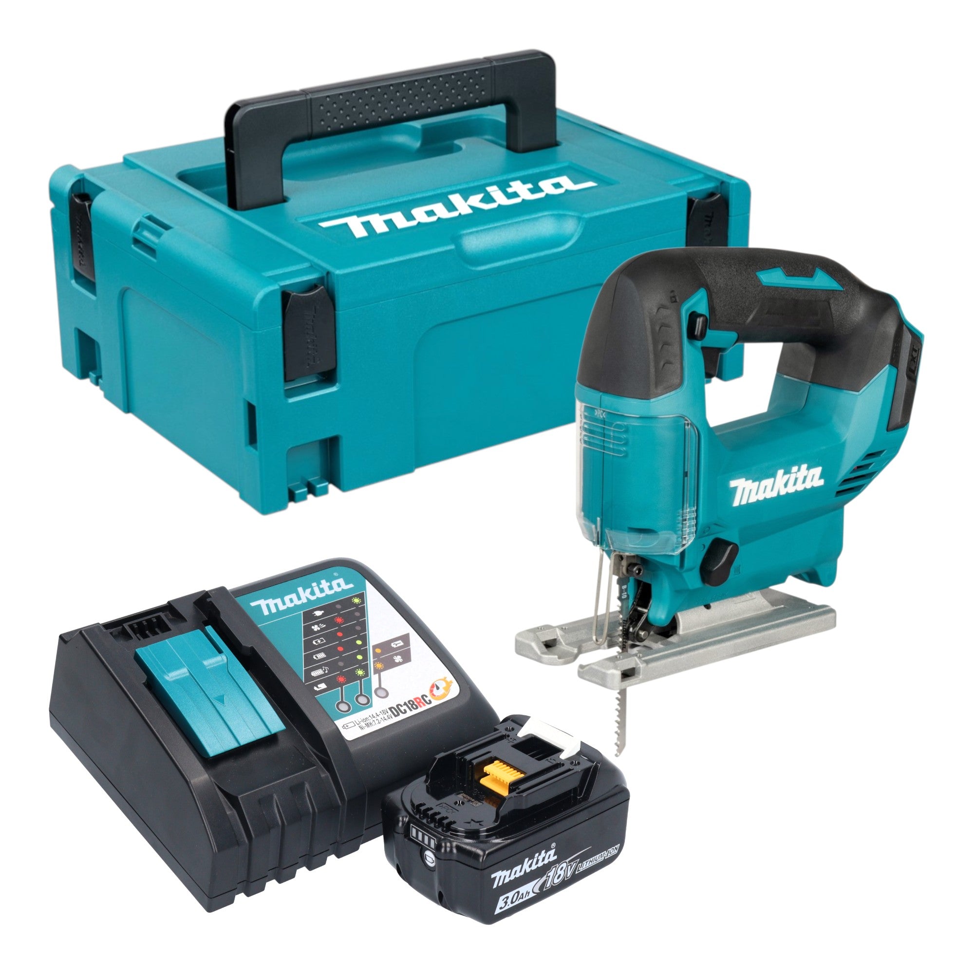 Makita DJV 186 RF1J Akku Pendelhubstichsaege 18 V 1x Akku 3 0 Ah Ladegeraet Makpac 0 - toolbrothers