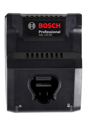 Bosch GAL 12V-40 Professional Schnell Ladegerät für 12V Akkus ( 1600A019R3 ) + 2x 6,0 Ah Akku  ( 1600A00X7H ) - Toolbrothers