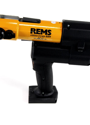 REMS Akku-Press 22V ACC + 1x Akku 2,5Ah + Schnellladegerät + Pressbacken Presszangen Standard M15,18,22,28 im Stahlblechkasten - Toolbrothers