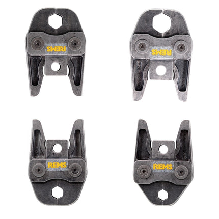 REMS Akku-Press 22V ACC + 1x Akku 2,5Ah + Schnellladegerät + Pressbacken Presszangen Standard V15,18,22, 28 im Stahlblechkasten - Toolbrothers