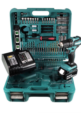 Makita DDF 483 SFTK Akku Bohrschrauber 18 V 40Nm + 3,0 Ah Akku + Ladegerät + 101 tlg. Werkzeugset im Koffer - Toolbrothers