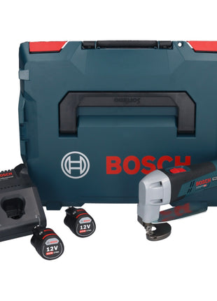 Bosch GSC 12V-13 Professional Akku Blechschere 12 V + 2x Akku 3,0 Ah + Ladegerät + L-Boxx - Toolbrothers