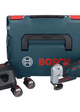 Bosch GSC 12V-13 Professional Akku Blechschere 12 V ( 0601926108 ) + 2x Akku 2,0 Ah + Ladegerät + L-Boxx - Toolbrothers