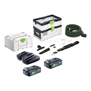 Festool CTLC SYS I-Basic Akku Absaugmobil 36 V ( 2x 18 V ) Staubklasse L + 2x Akku 4,0 Ah + Doppelladegerät + Systainer