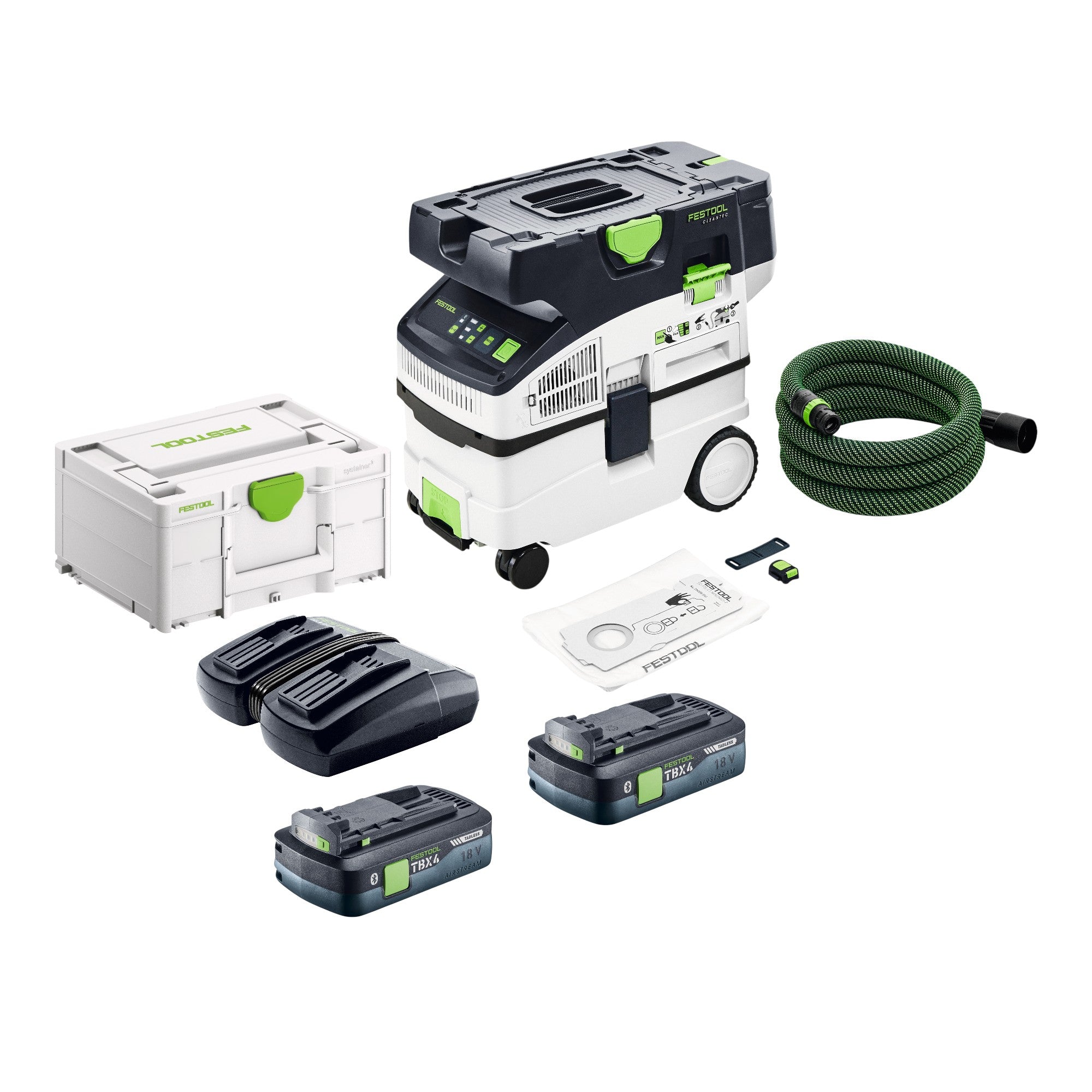Festool CTLC MIDI I Basic Akku Absaugmobil 36 V 2x 18 V Staubklasse L 2x Akku 4 0 Ah Doppelladegeraet Systainer 0 - toolbrothers