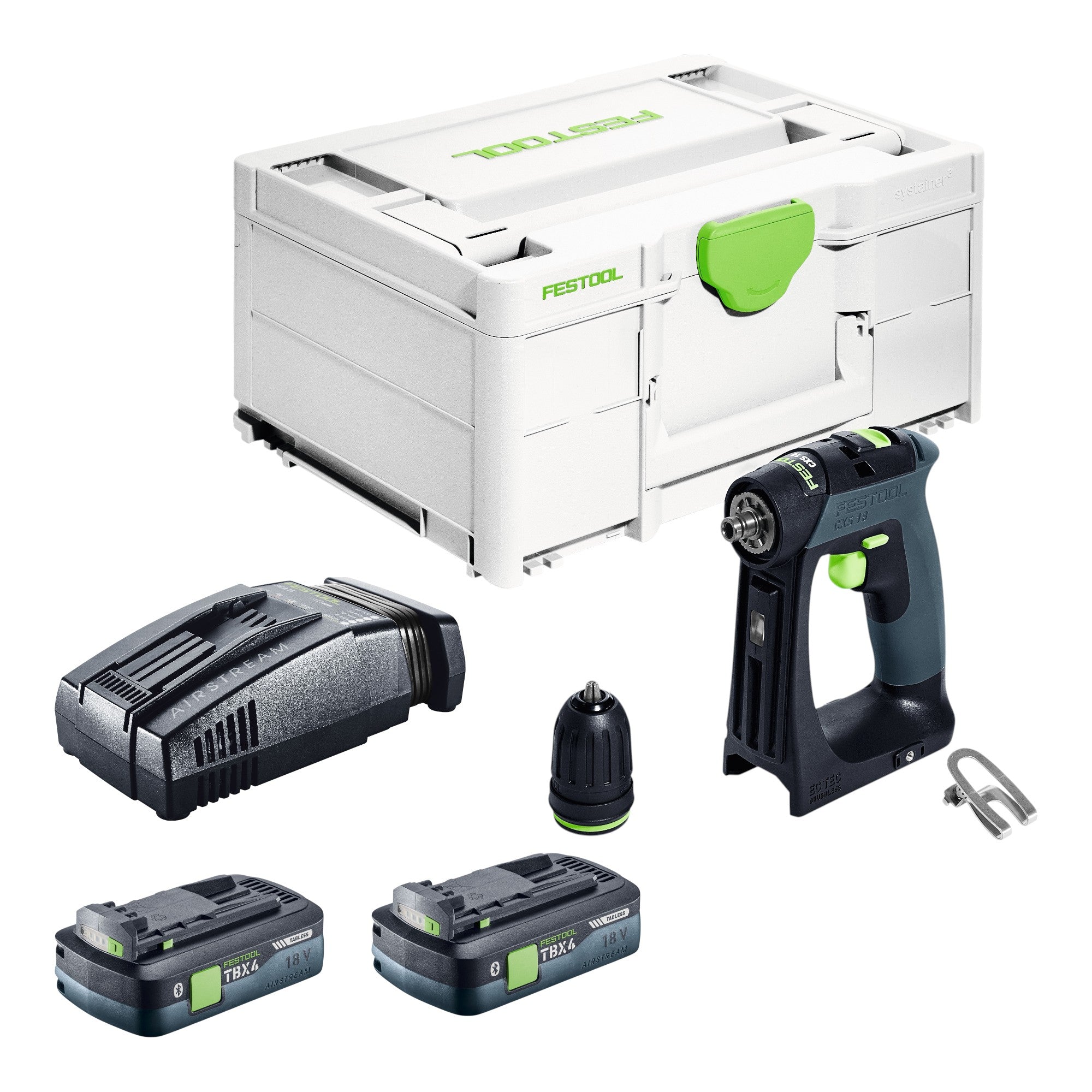 Festool CXS 18 Basic Akku Bohrschrauber 18 V 40 Nm Brushless 2x Akku 4 0 Ah Schnellladegeraet Systainer 0 - toolbrothers