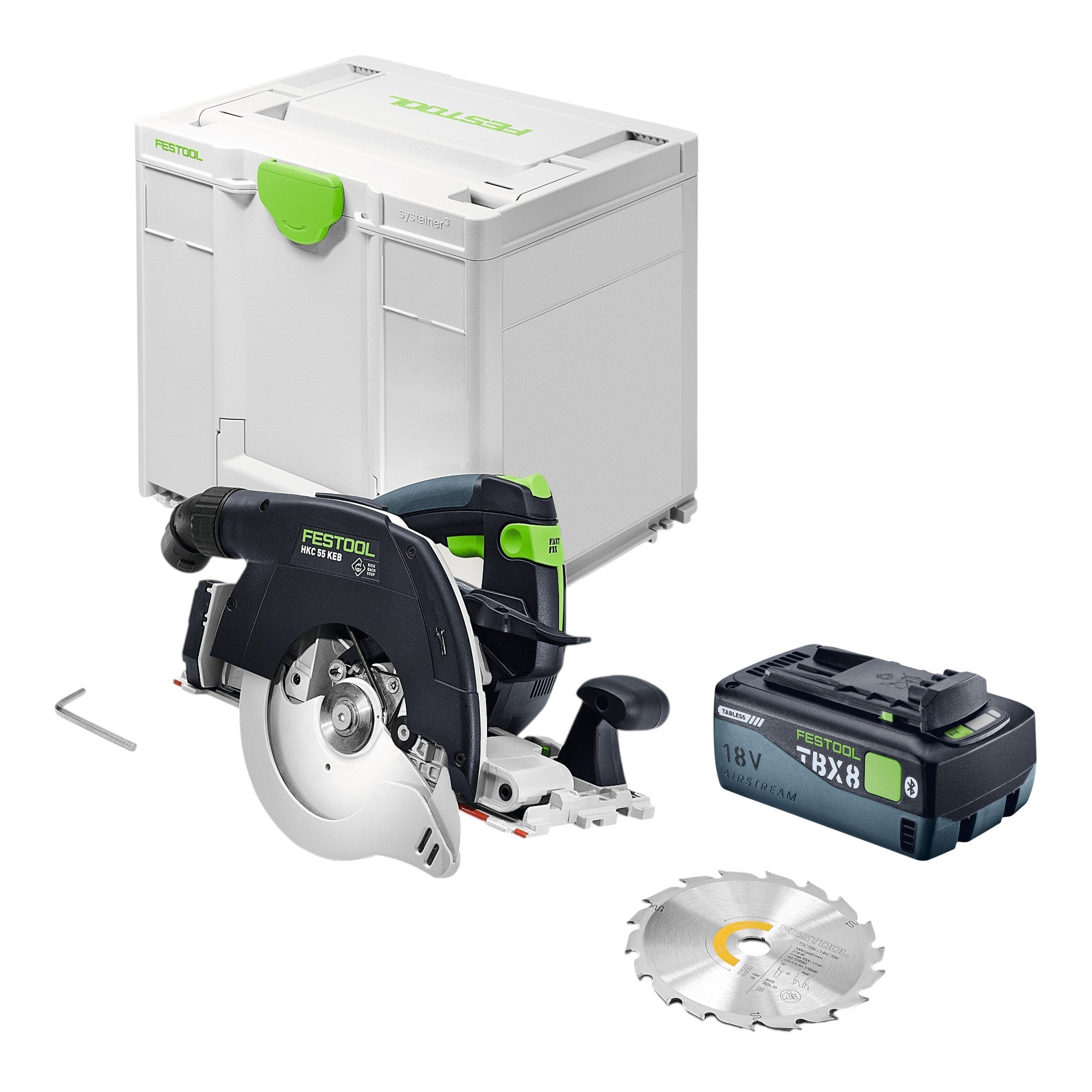 Festool HKC 55 KEB Basic Akku Handkreissaege 18 V 160 mm Brushless 1x Akku 8 0 Ah Systainer ohne Ladegeraet 0 - toolbrothers