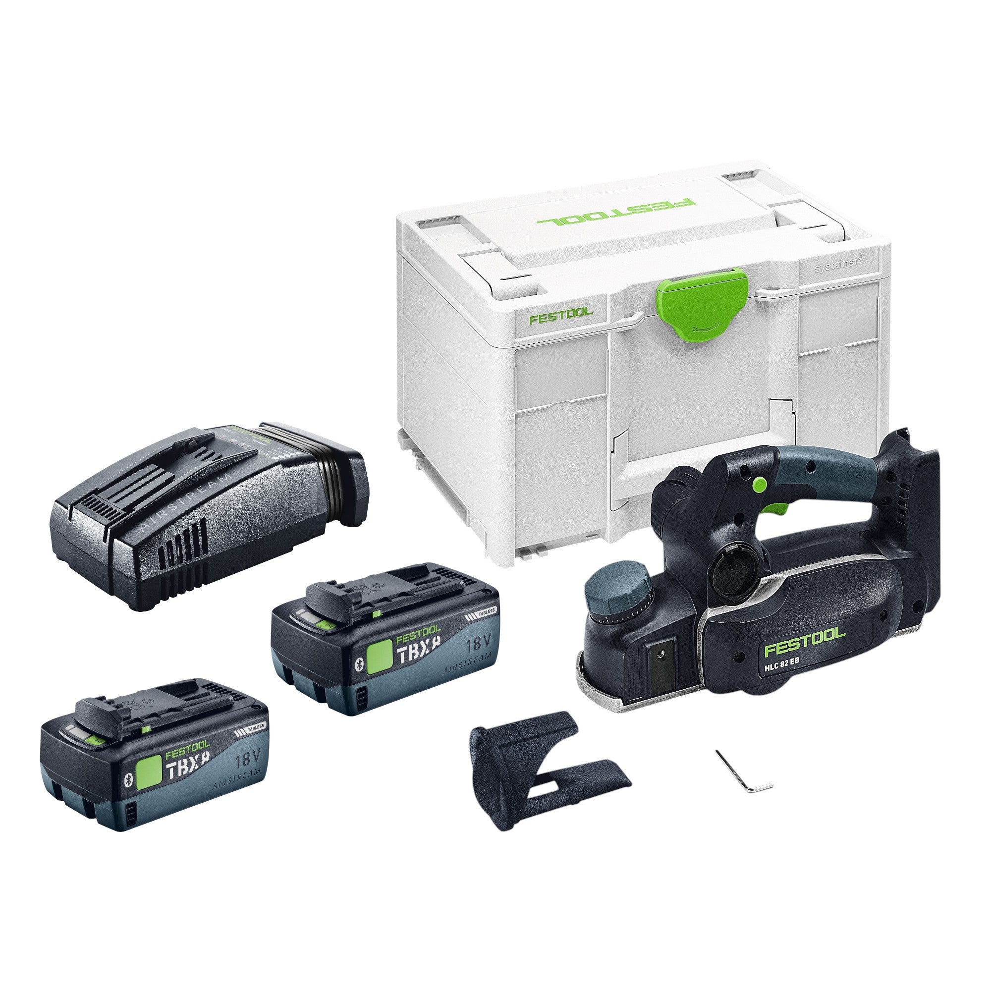 Festool HLC 82 EB Basic Akku Hobel 18 V 82 mm Brushless 2x Akku 8 0 Ah Schnellladegeraet Systainer 0 - toolbrothers
