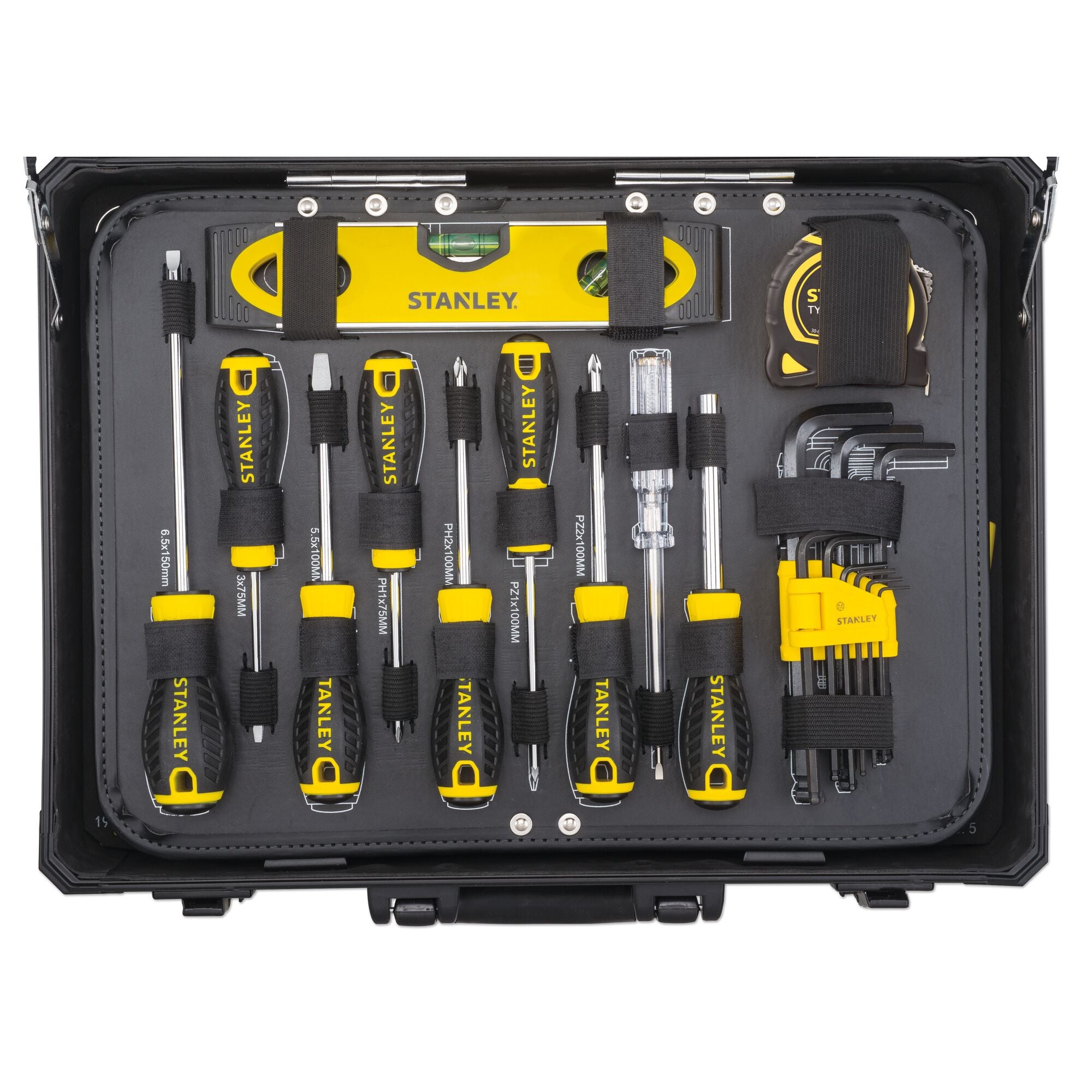 Stanley Handwerkzeug set 142 tlg Koffer STMT98109 1 Zange Schluessel Schneider Ratsche Schraubendreher 2 - toolbrothers