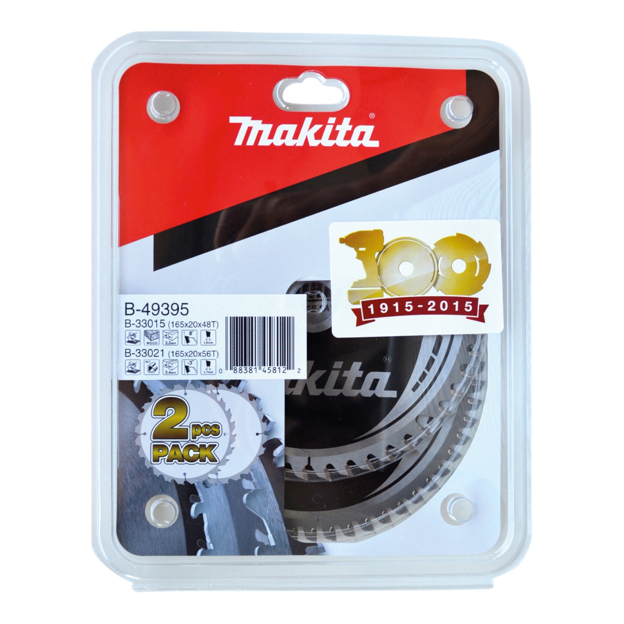 Makita HM Saegeblatt Set 2 teilig 165 x 20 mm B 49395 fuer Holz und Aluminium 0 - toolbrothers
