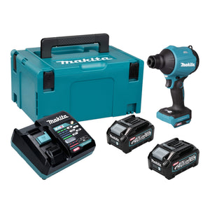 Makita AS 001 GM201 Akku Gebläse 40 V max. Brushless + 2x Akku 4,0 Ah + Ladegerät +  Makpac