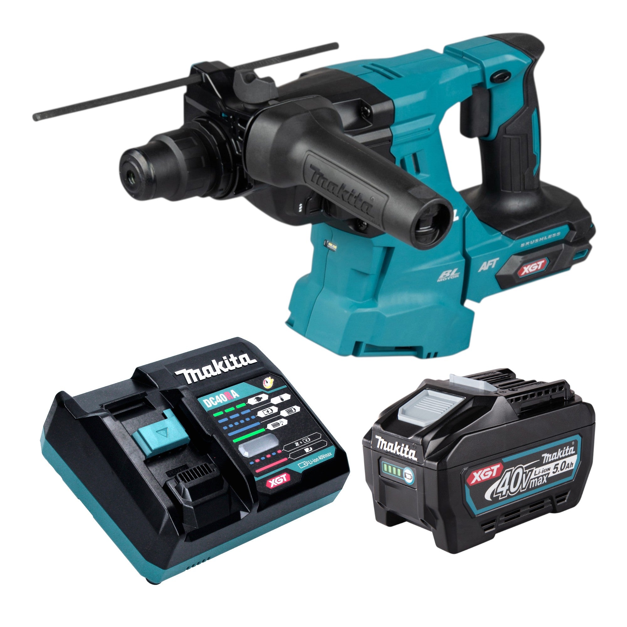Makita HR 011 GT101 Akku Kombihammer 40 V max 3 3 J SDS plus Brushless 1x Akku 5 0 Ah Ladegeraet 0 - toolbrothers