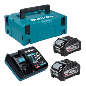 Makita Power Source Kit 2x BL 4040 F Akku 40 V max. 4,0 Ah XGT ( 2x 1910N6-8 ) + DC 40 RA Ladegerät ( 191E07-8 ) + Makpac