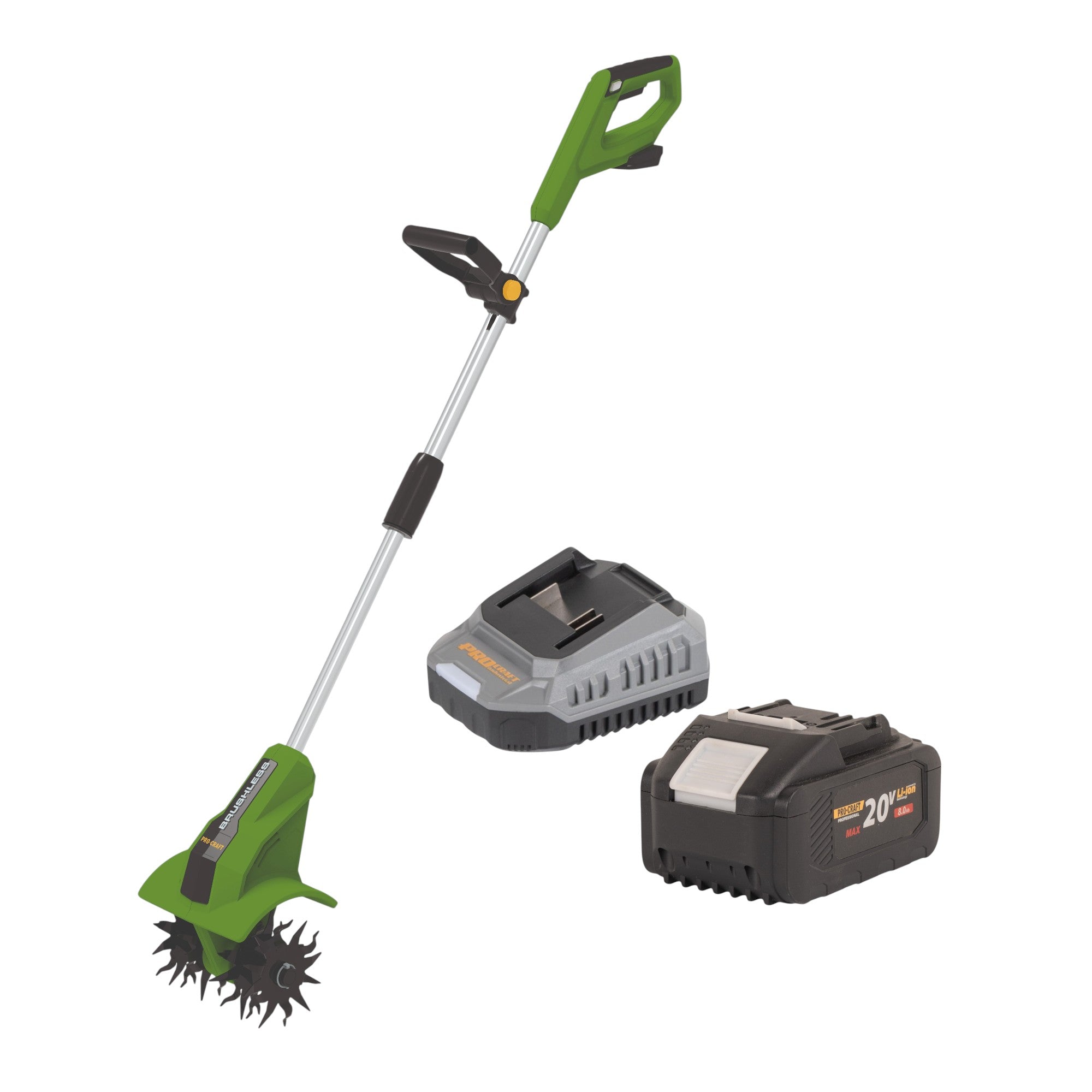 Procraft CT20bb Akku Kultivator 20 V 224 mm Brushless 1x Akku 8 0 Ah Ladegeraet 0 - toolbrothers