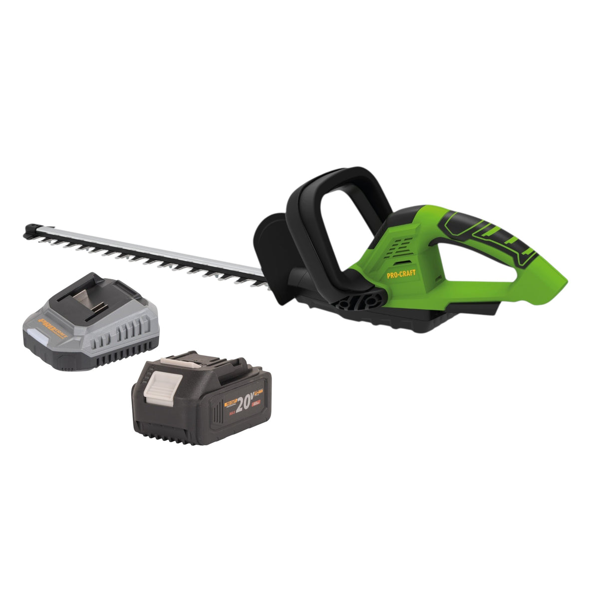 Procraft PZA24bb Akku Heckenschere 20 V 510 mm Brushless + 1x Akku 4,0 Ah + Ladegerät