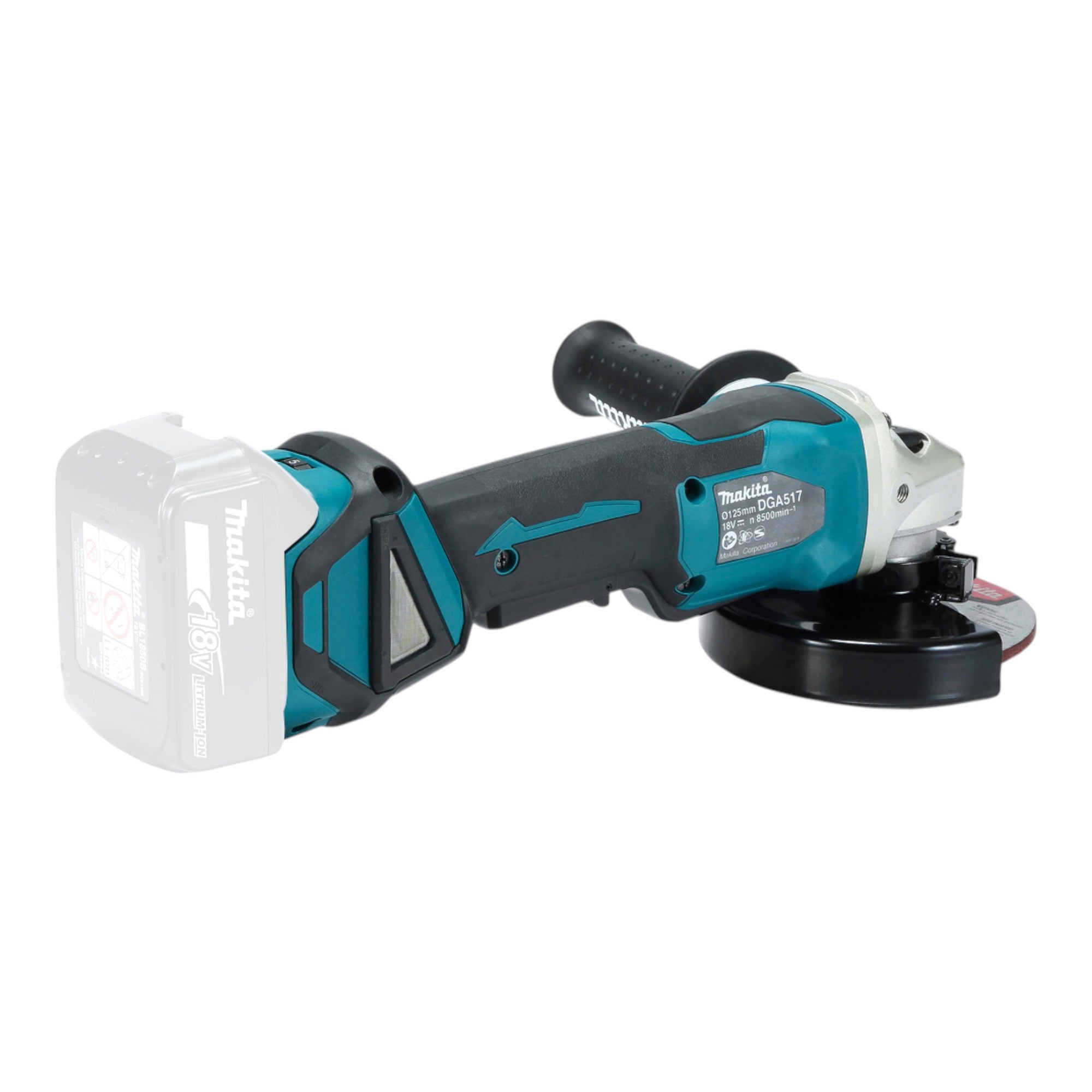 Makita DGA 517 Z Akku Winkelschleifer 18 V 125 mm Brushless 2x Akku 9 0 Ah Ladegeraet Makpac 4 - toolbrothers