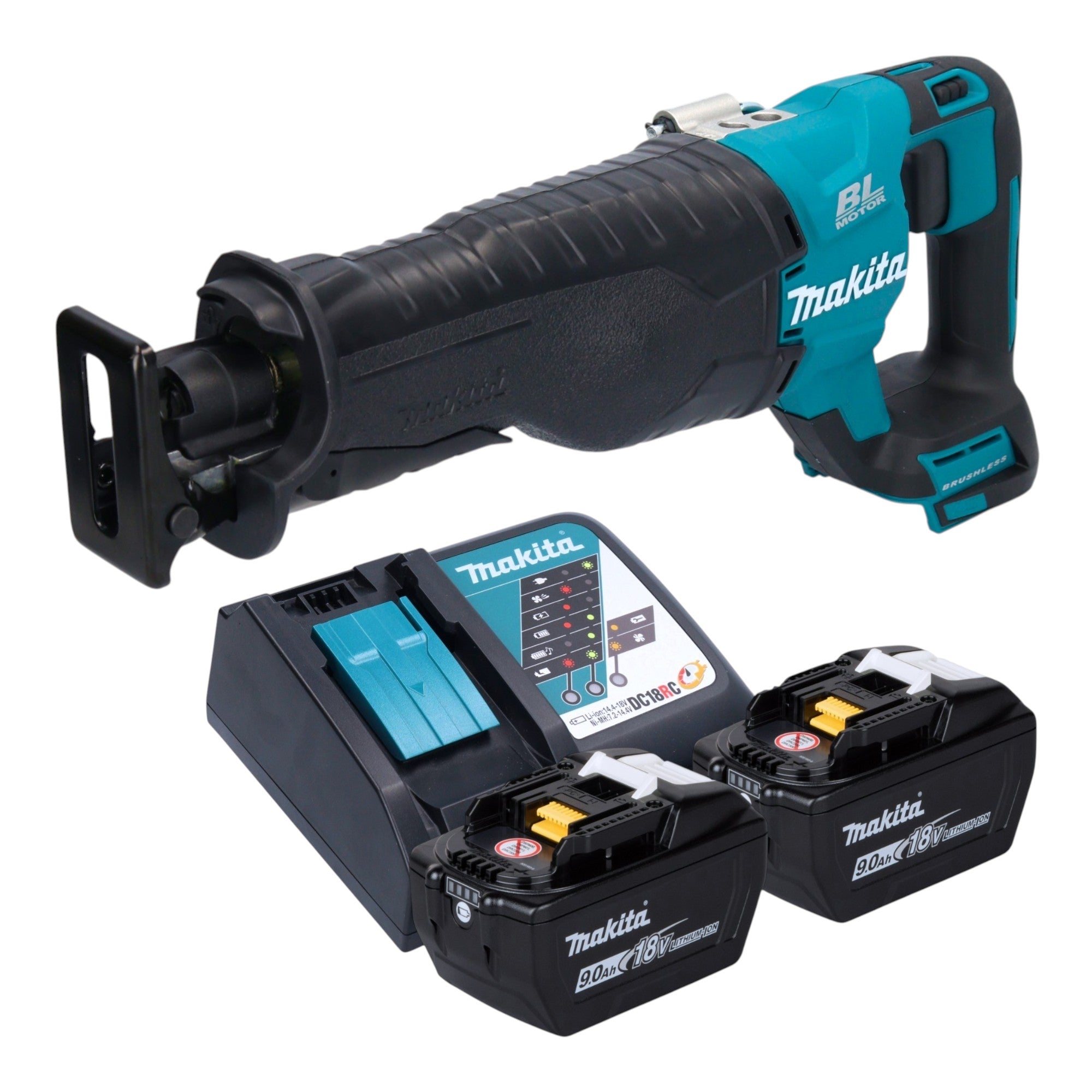 Makita DJR 187 Z Akku Reciprosaege Saebelsaege 18 V Brushless 2x Akku 9 0 Ah Ladegeraet 0 - toolbrothers