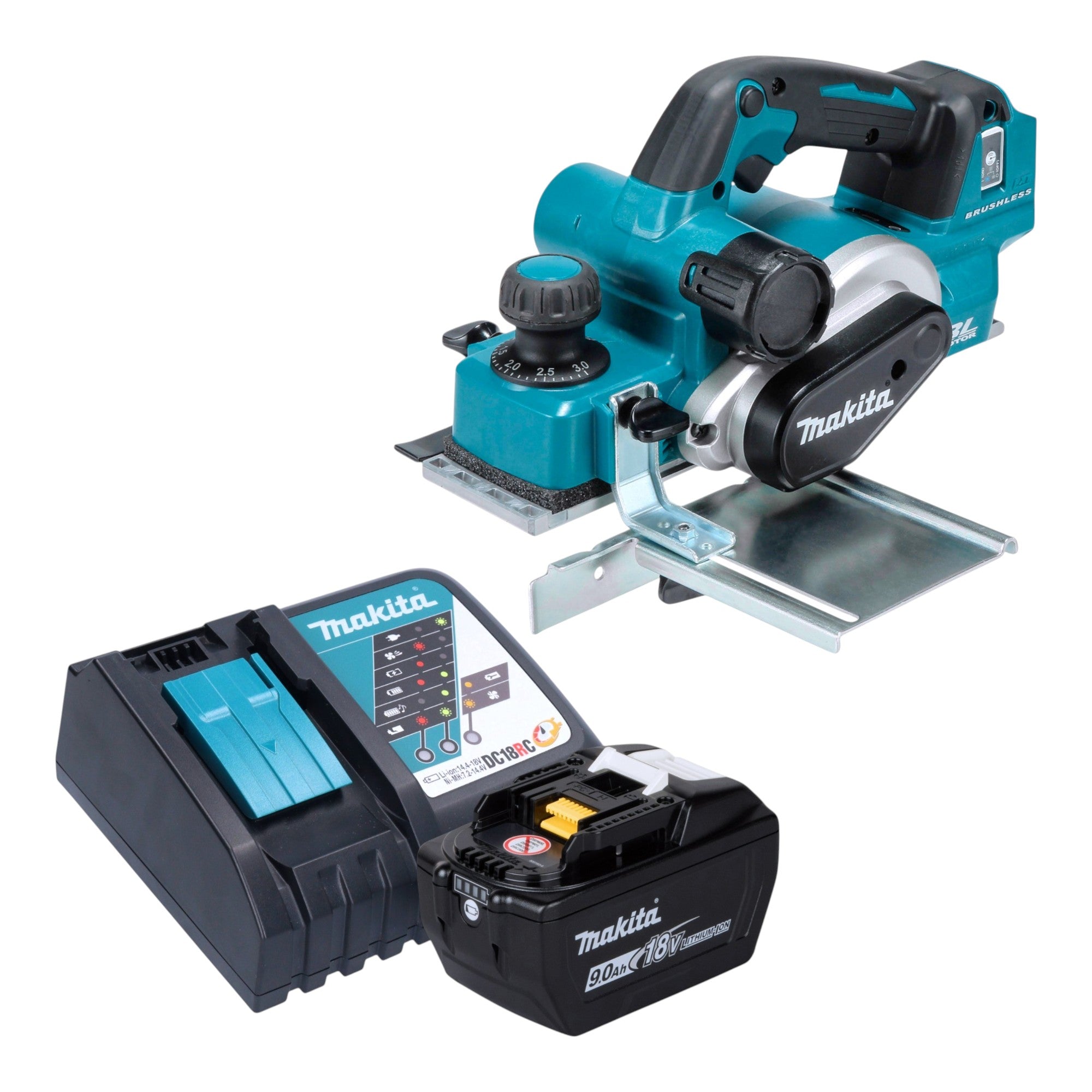 Makita DKP 181 Z Akku Hobel 18 V 82 mm Brushless 1x Akku 9 0 Ah Ladegeraet 0 - toolbrothers
