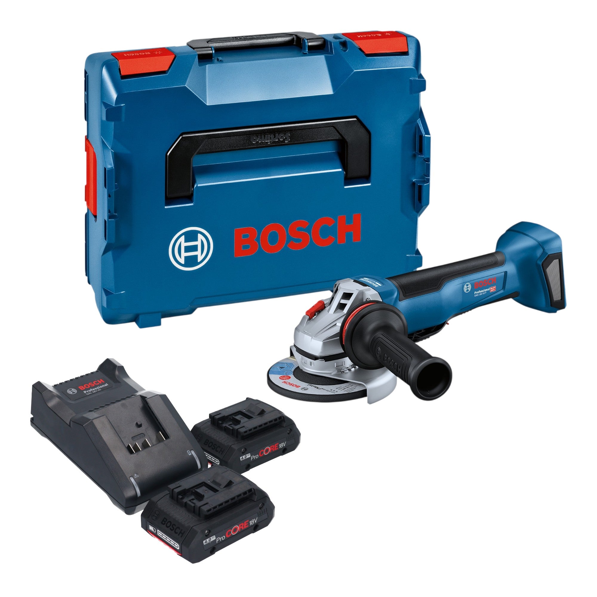 Bosch GWS 18V 10 P Professional Akku Winkelschleifer 18 V 125 mm Brushless 2x ProCORE Akku 4 0 Ah Ladegeraet L Boxx 0 - toolbrothers