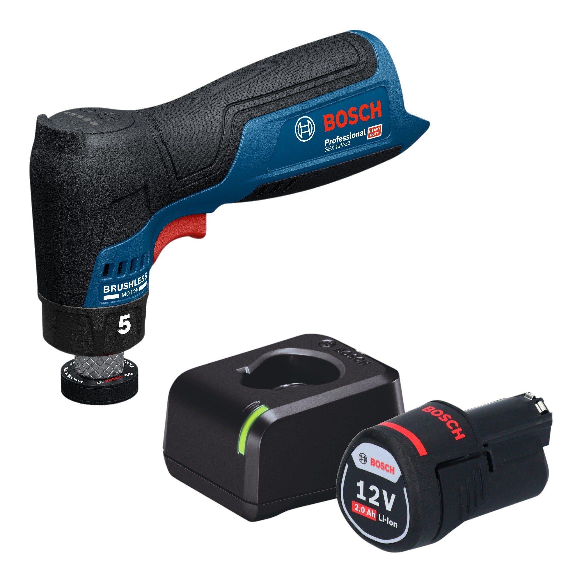 Bosch GEX 12V 32 Akku Exzenterschleifer 12 V 32 mm Brushless 1x Akku 2 0 Ah Ladegeraet 0 - toolbrothers