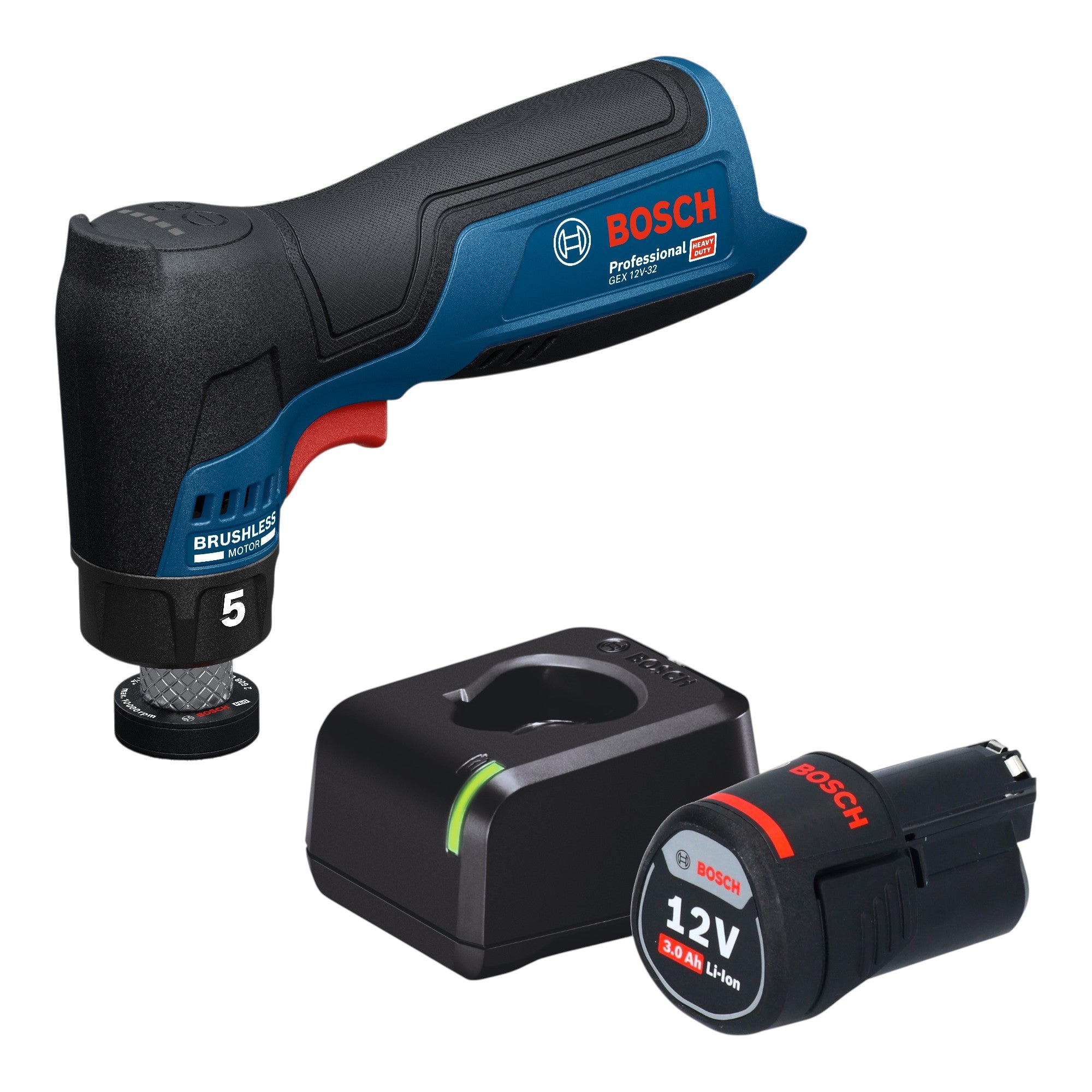 Bosch GEX 12V 32 Akku Exzenterschleifer 12 V 32 mm Brushless 1x Akku 3 0 Ah Ladegeraet 0 - toolbrothers