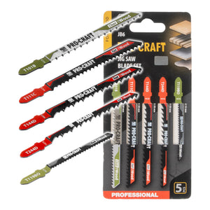 Procraft JB6 Stichsägeblatt Set 5 tlg. 2 - 50 mm für Holz