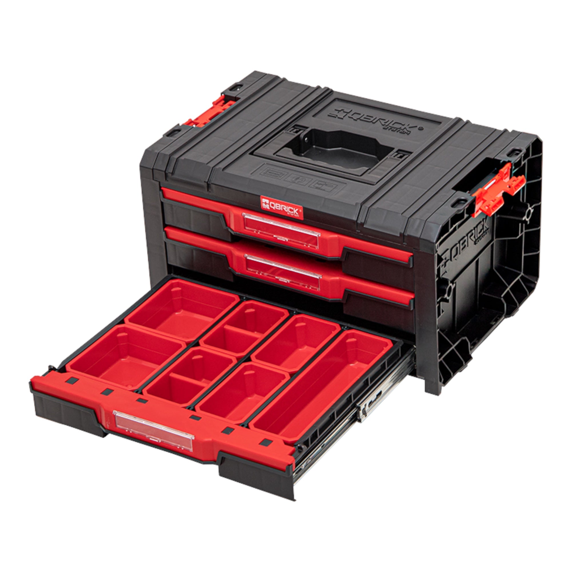 Qbrick System PRO Drawer 3 Toolbox 2 0 Expert stapelbar 450 x 310 x 244 mm 3x 4 5 l IP54 mit drei Schublaeden 21 Inlays Amazon only  2 - toolbrothers