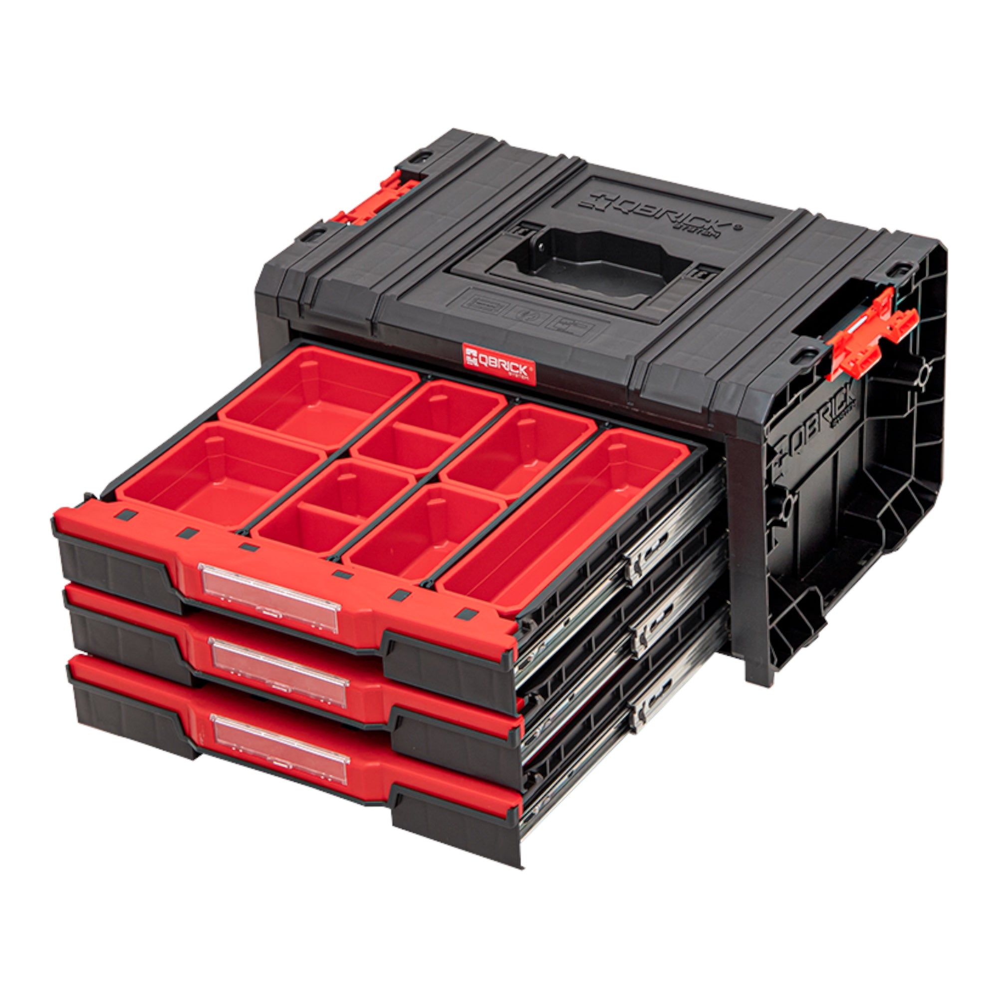 Qbrick System PRO Drawer 3 Toolbox 2 0 Expert stapelbar 450 x 310 x 244 mm 3x 4 5 l IP54 mit drei Schublaeden 21 Inlays Amazon only  4 - toolbrothers