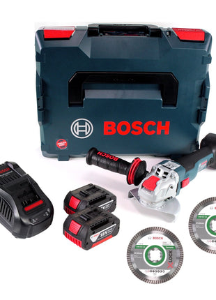 Bosch GWX 18V-10 C Akku Winkelschleifer 18V 125mm brushless X-LOCK + 2x Akku 3,0Ah + Ladegerät + 2x Diamant Trennscheiben X-LOCK 125x22,23mm + L-BOXX - Toolbrothers