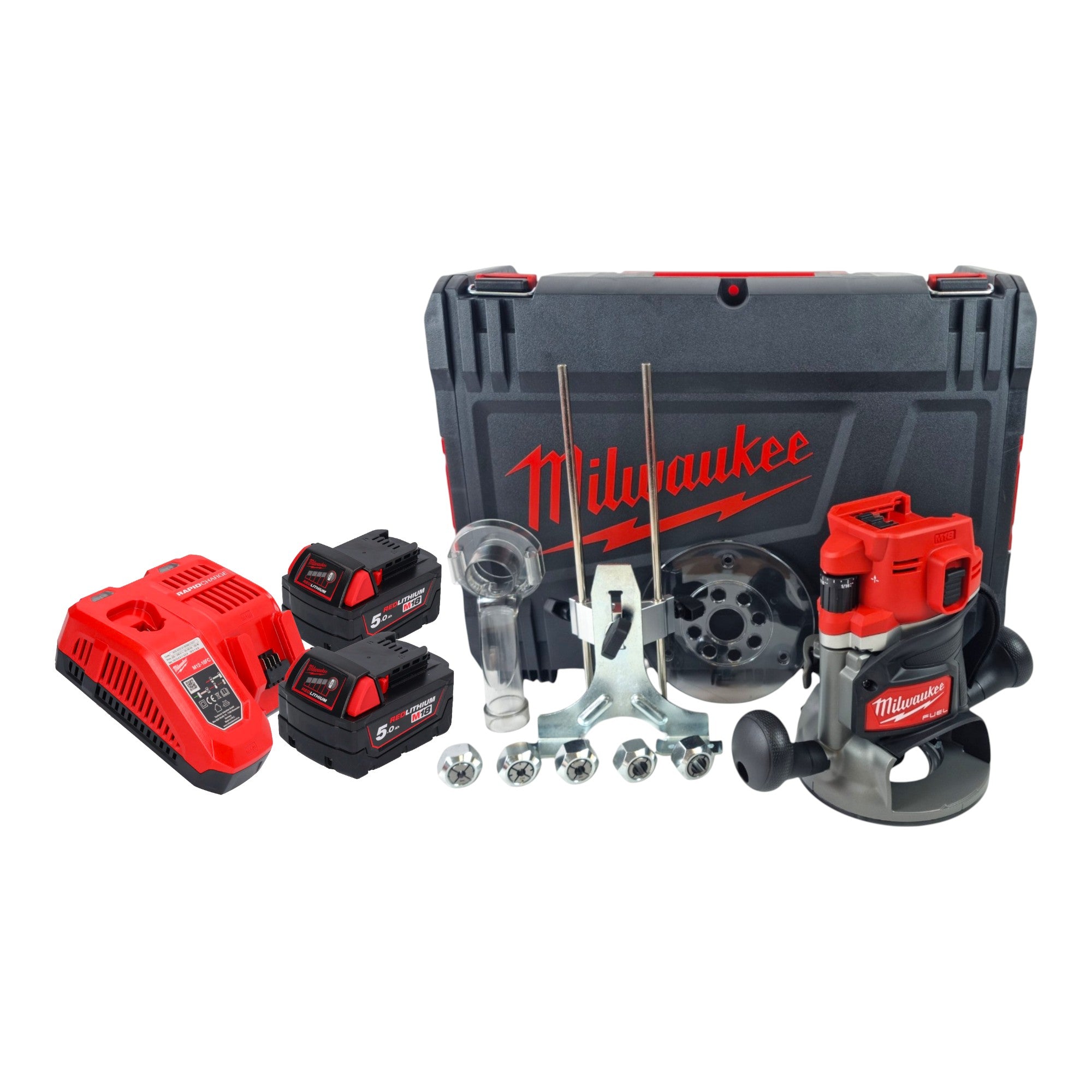 Milwaukee M18 FR12 502X Akku Oberfraese 18 V 6 0 mm 1 2 Brushless 2x Akku 5 0 Ah Ladegeraet HD Box 0 - toolbrothers