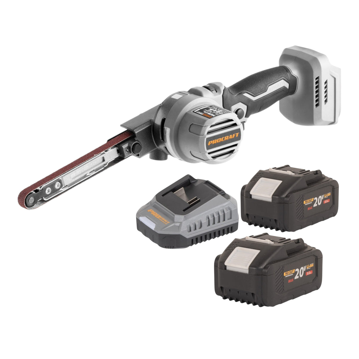 ProCraft Industrial PFA20A-BB Akku Bandfeile 20 V 13 x 457 mm Brushless + 2x Akku 8,0 Ah + Ladegerät