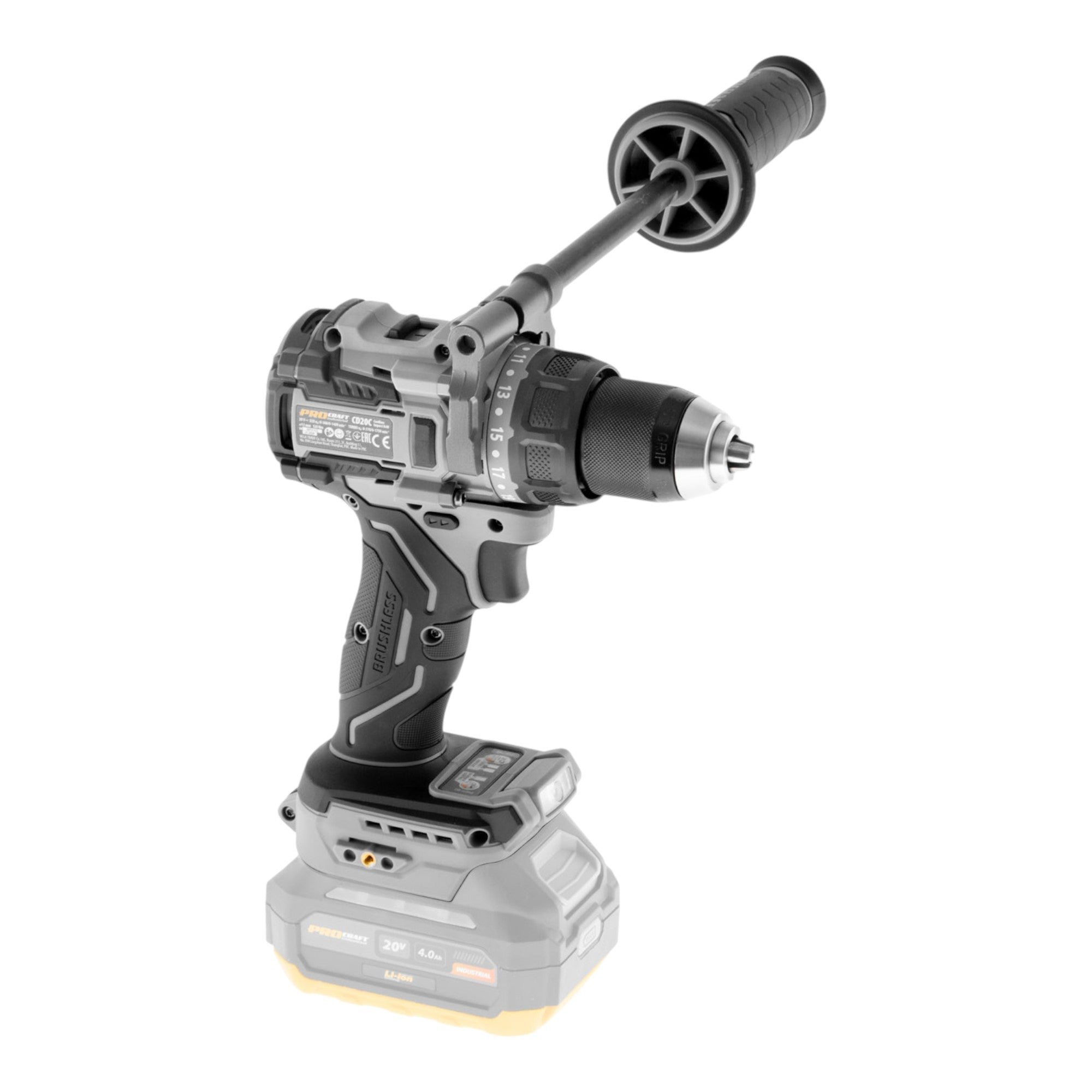 ProCraft Industrial CD20C BB Akku Schlagbohrschrauber 20 V 120 Nm Brushless 1x Akku 4 0 Ah Ladegeraet 4 - toolbrothers