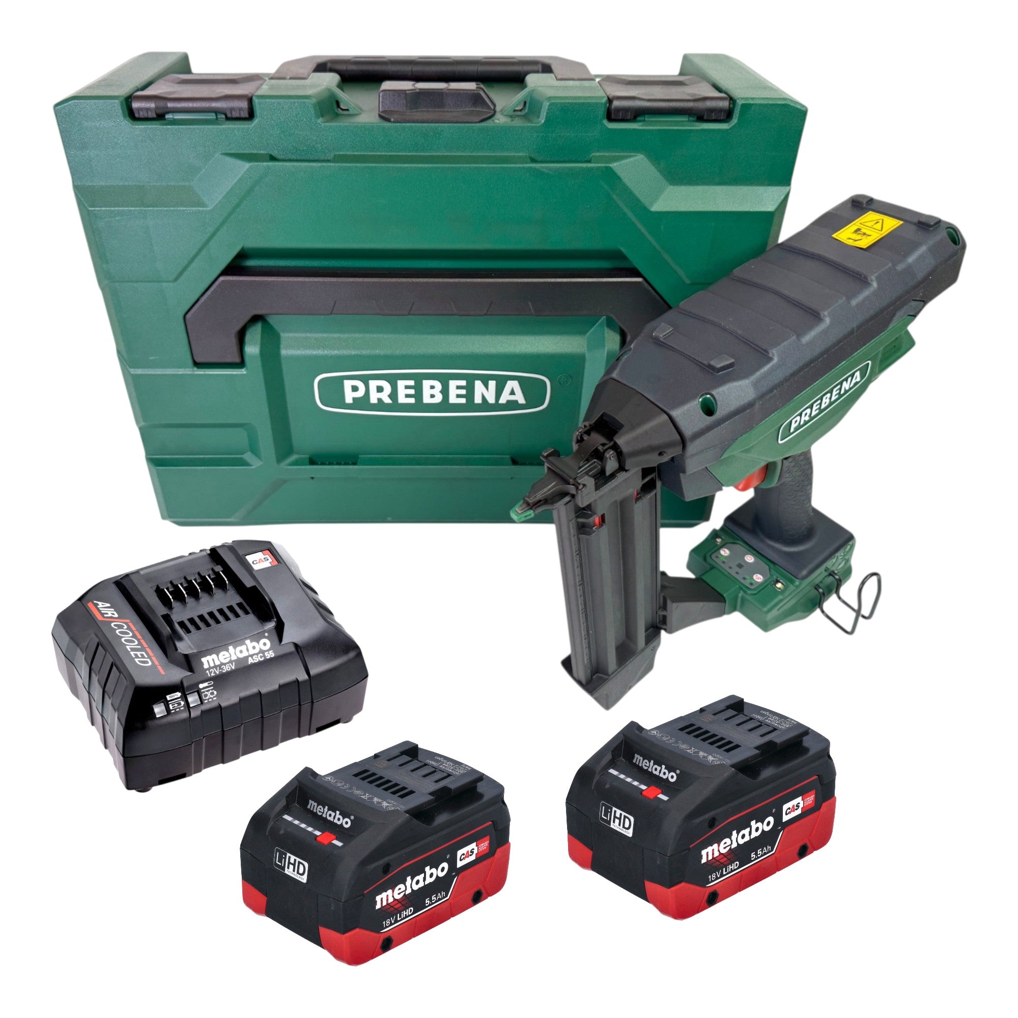 Prebena PKT 3 J55 Akku Nagler 18 V 16 55 mm CAS 2x LiHD Akku 5 5 Ah Ladegeraet 0 - toolbrothers
