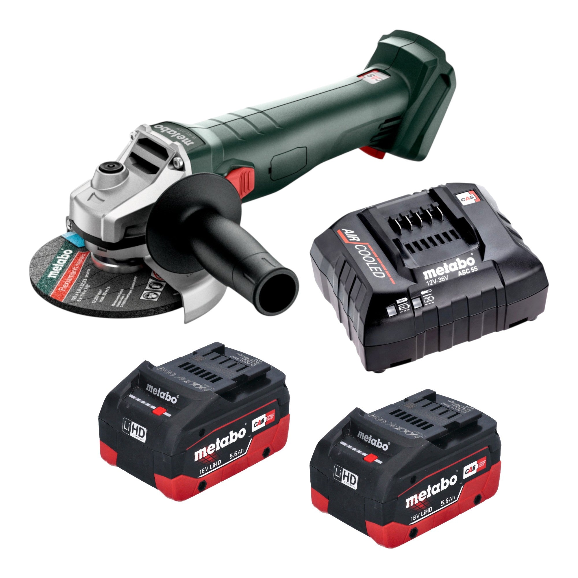 Metabo W 18 7 125 Akku Winkelschleifer 18 V 125 mm 2x LiHD Akku 5 5 Ah Ladegeraet 0 - toolbrothers