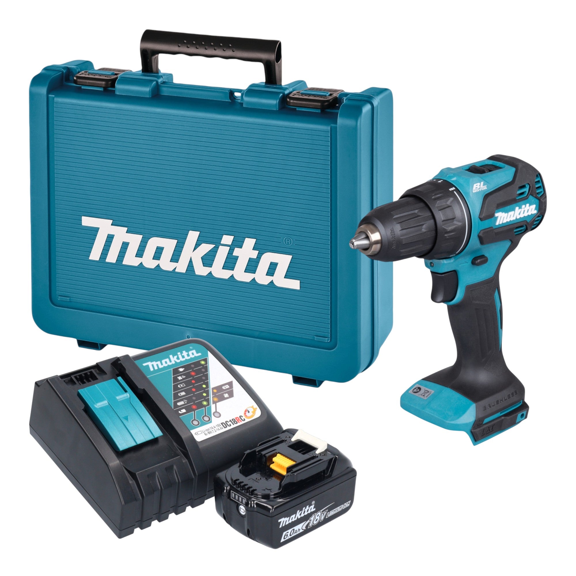 Makita DDF 490 RG1E Akku Bohrschrauber 18 V 65 Nm Brushless 1x Akku 6 0 Ah Ladegeraet Koffer 0 - toolbrothers