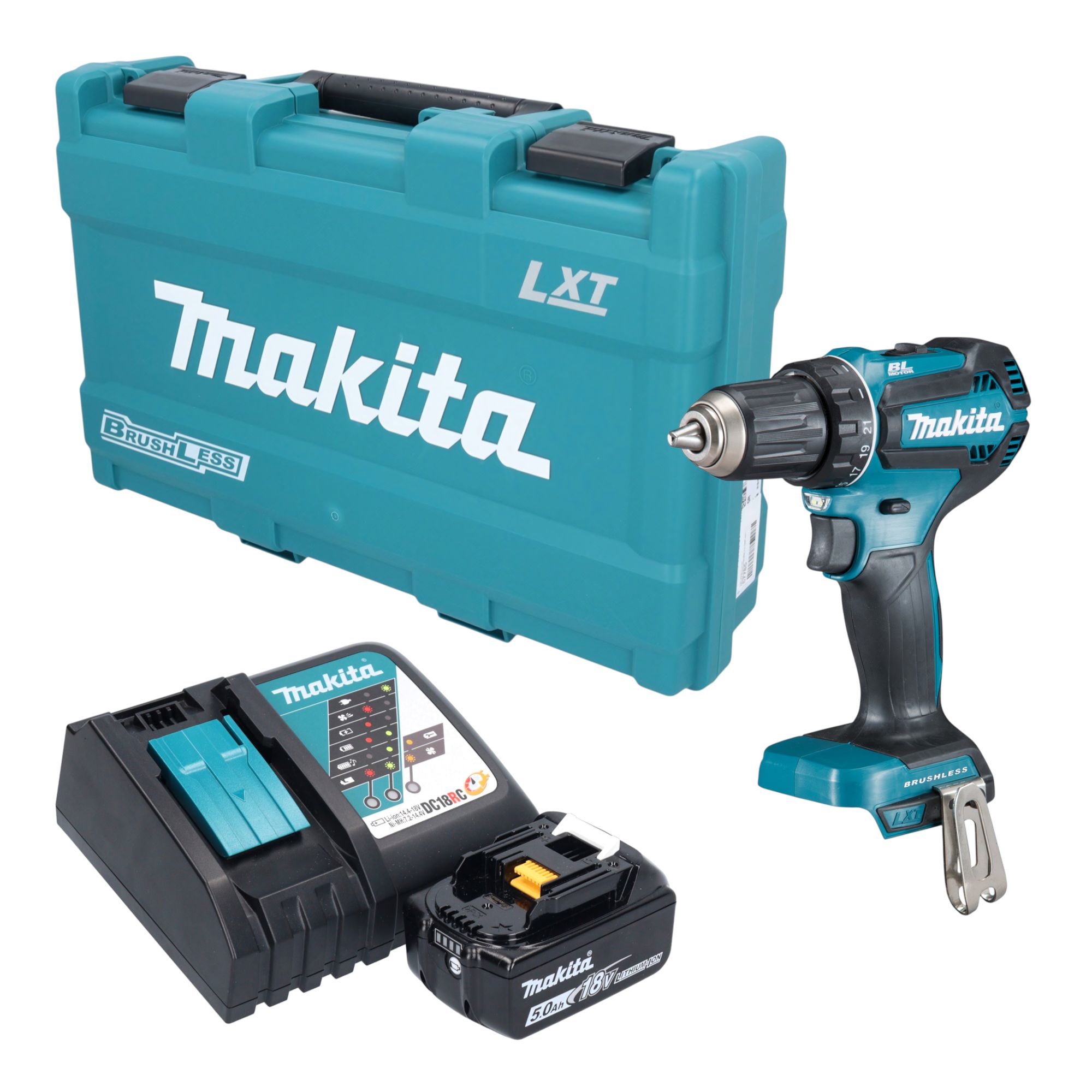 Makita DDF 485 RT1K Akku Bohrschrauber 18 V 50 Nm Brushless 1x Akku 5 0 Ah Ladegeraet Koffer 0 - toolbrothers