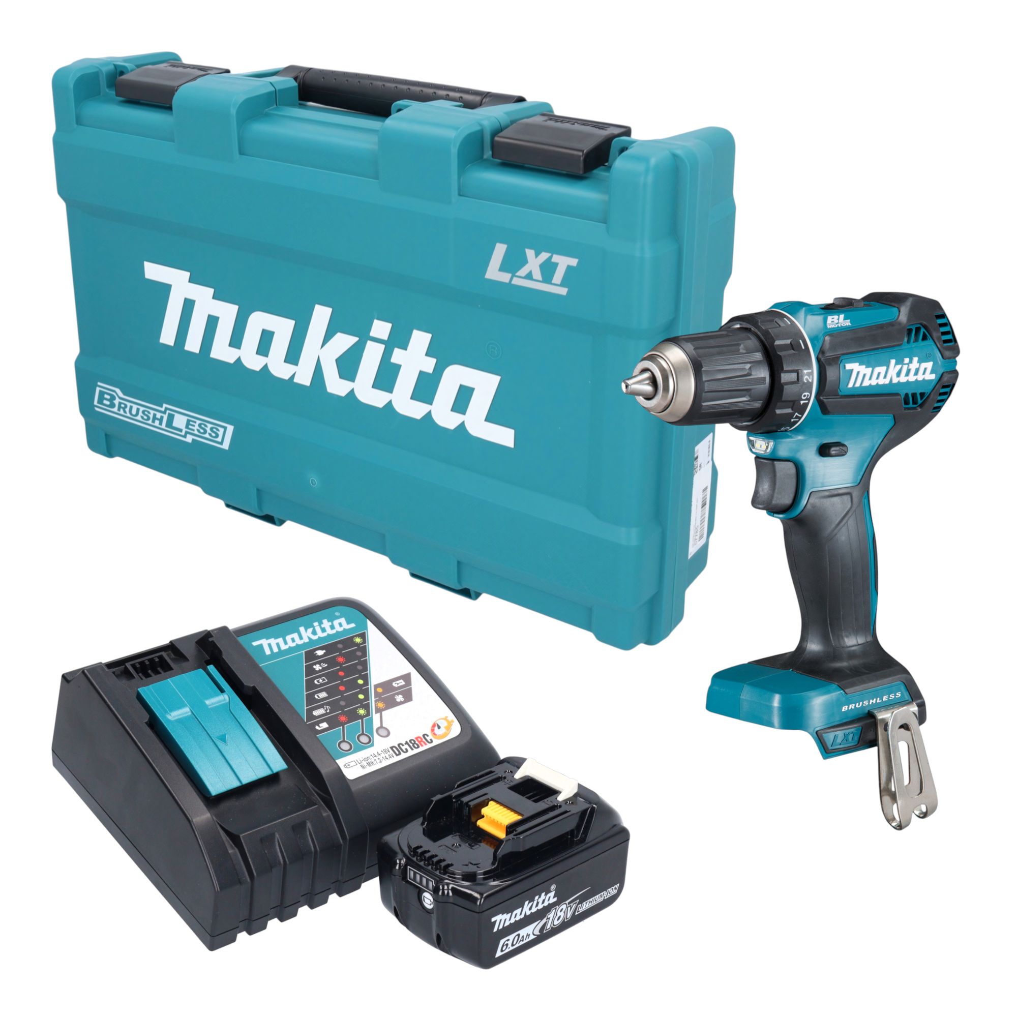Makita DDF 485 RG1K Akku Bohrschrauber 18 V 50 Nm Brushless 1x Akku 6 0 Ah Ladegeraet Koffer 0 - toolbrothers
