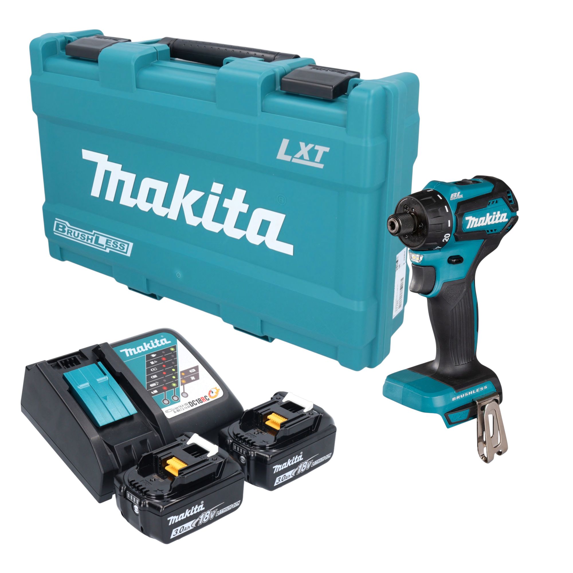 Makita DDF 083 RFK Akku Bohrschrauber 18 V 40 Nm 1 4 Brushless 2x Akku 3 0 Ah Ladegeraet Koffer 0 - toolbrothers