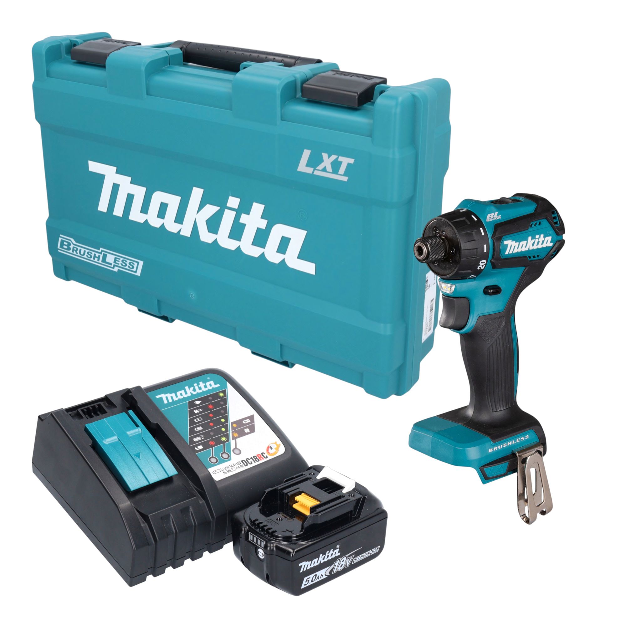 Makita DDF 083 RT1K Akku Bohrschrauber 18 V 40 Nm 1 4 Brushless 1x Akku 5 0 Ah Ladegeraet Koffer 0 - toolbrothers