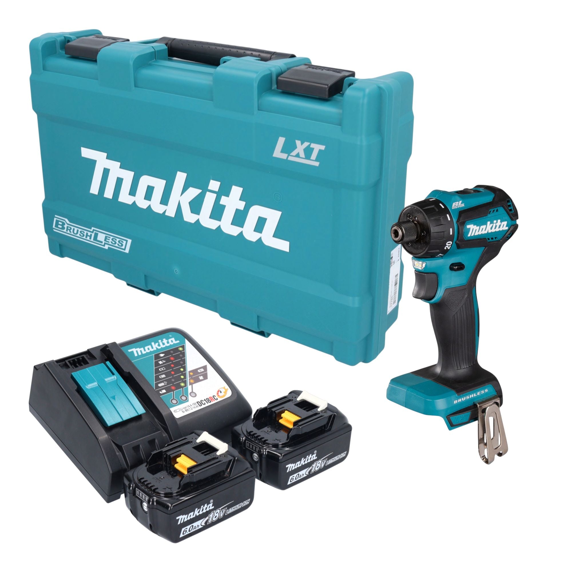 Makita DDF 083 RGK Akku Bohrschrauber 18 V 40 Nm 1 4 Brushless 2x Akku 6 0 Ah Ladegeraet Koffer 0 - toolbrothers